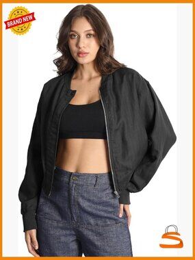 Retro Linen Blend Pilot Jacket Casual Zip Windbreaker Pockets